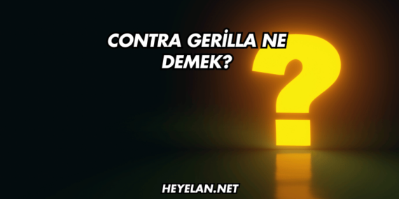 Contra Gerilla Ne Demek?