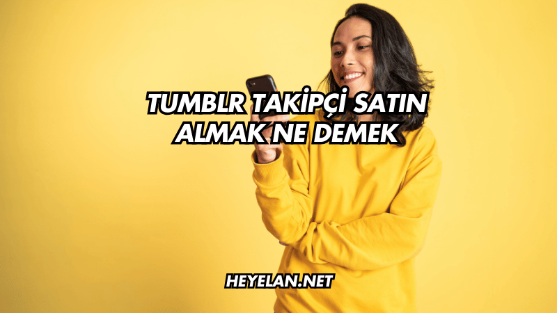 Tumblr Takipçi Satın Almak Ne Demek