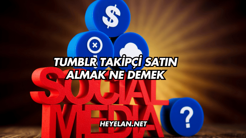 Tumblr Takipçi Satın Almak Ne Demek